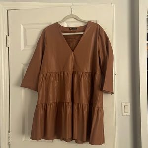 Zara Faux Leather 3/4 Dress